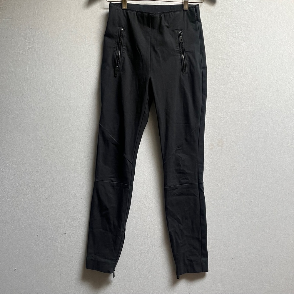 Rag & Bone Black Moto Stretch Leggings Pants Sz 2 Ankle Zip